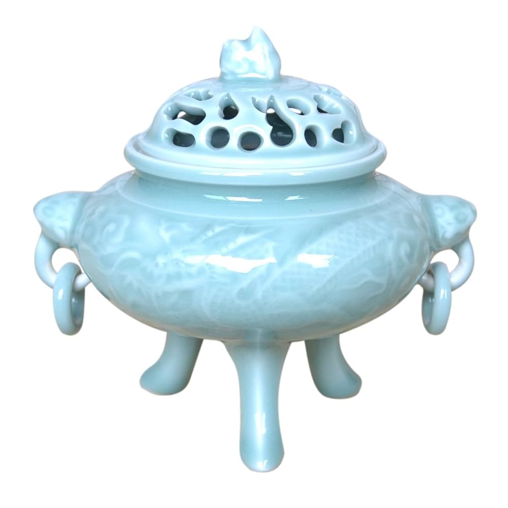青磁 瓶掛け 香炉大 三つ足 骨董 茶道具青磁 瓶掛け 香炉大 青磁