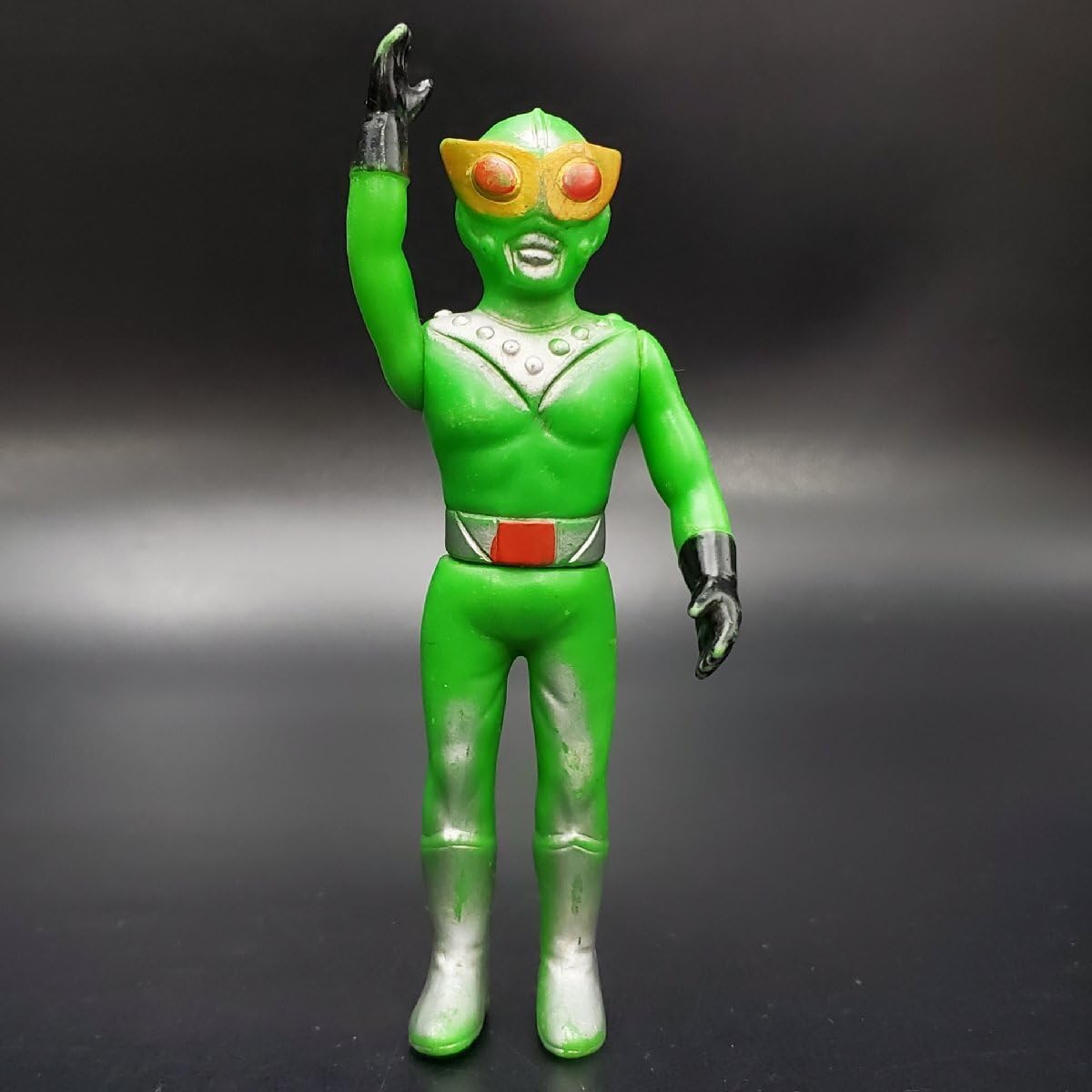 蓄光版 サンダーマスク 27cm 無版権 パチ怪獣 ソフビ 1972年 駄菓子屋