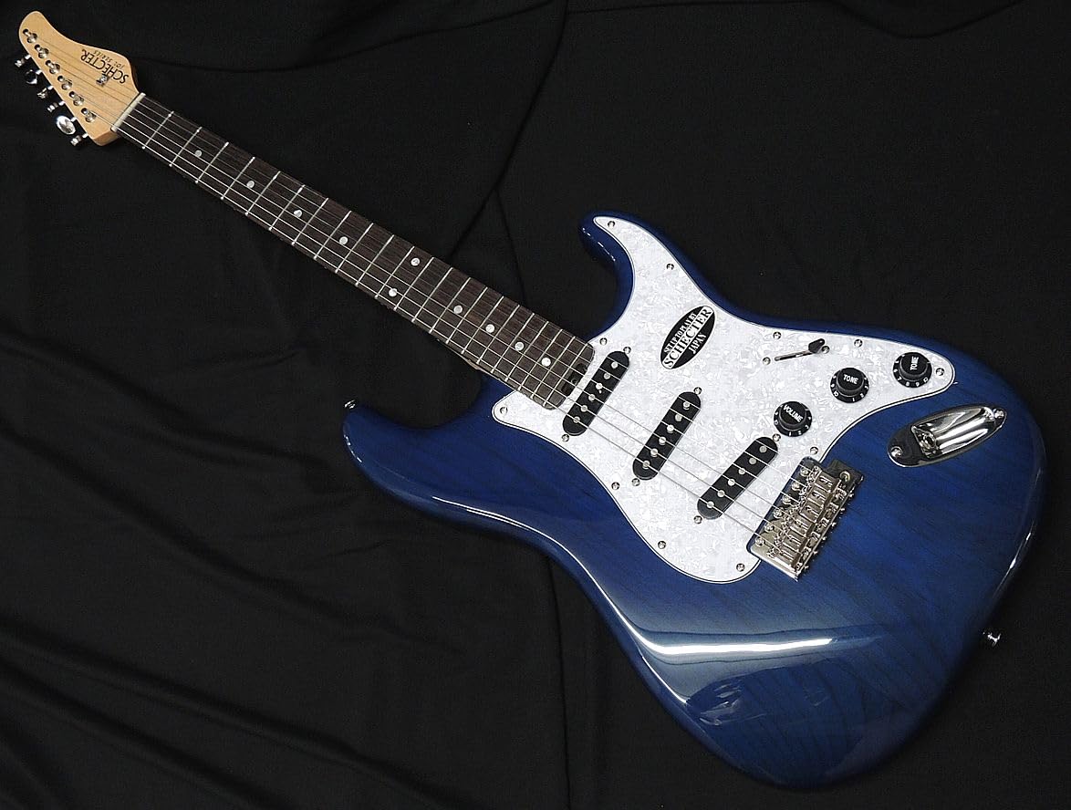 Schecter ギター 青 ストラトタイプ ロックペグ Schecter ギター 青