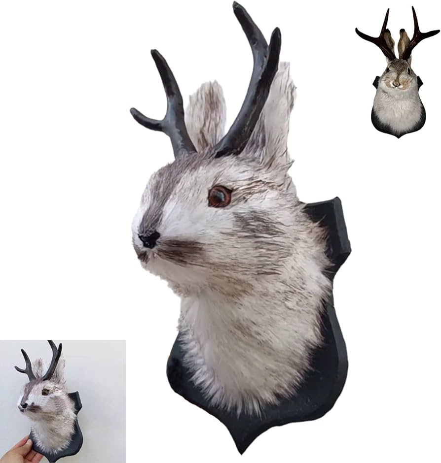 Amazon.co.jp: 樹脂製鹿の頭の壁掛け - リアルな剥製動物の頭の装飾