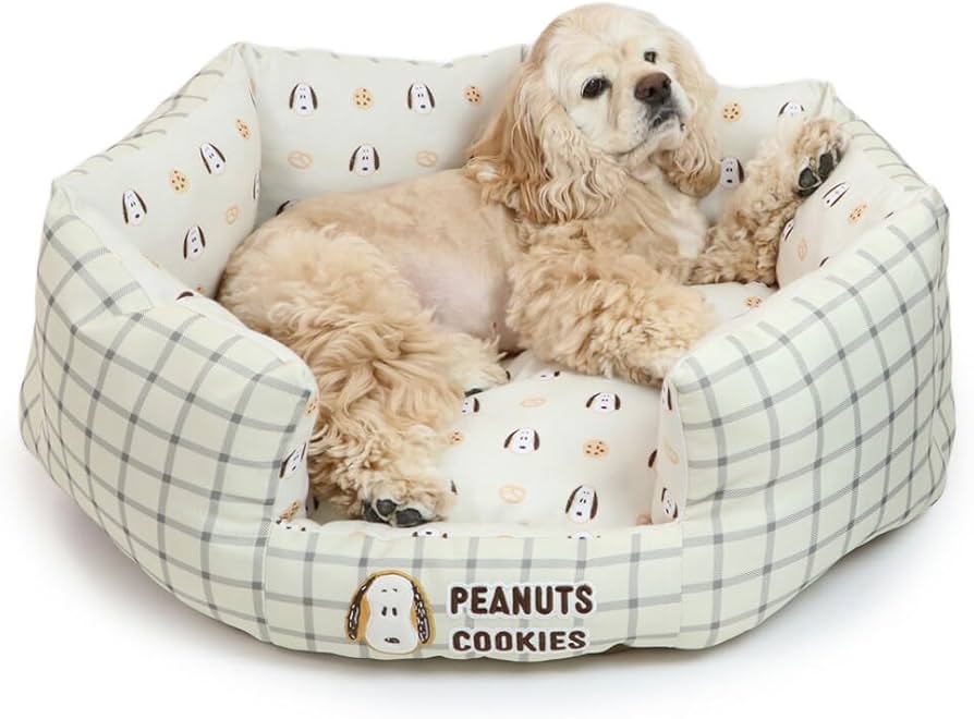 Amazon | ペットパラダイス 犬 ベッド スヌーピー クッキー カドラー
