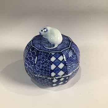 Amazon.co.jp: 香合 『平安 高野昭阿弥造』『染付』『干支子香合』 共