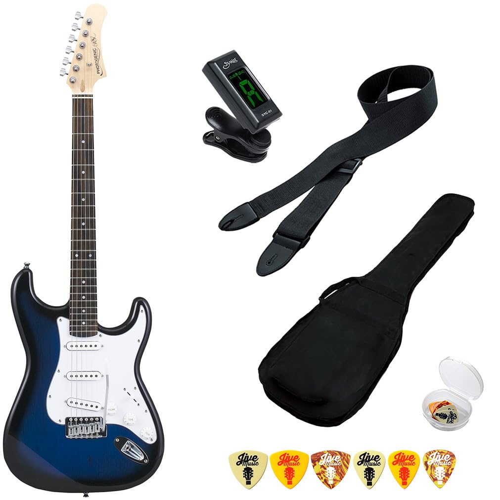 Amazon | エレキギター 初心者セット 6点 PhotoGenic ST180 BLS ブルー