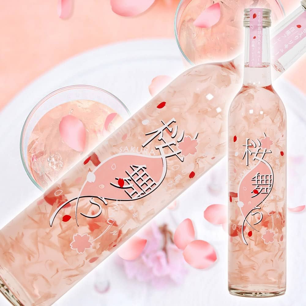 Amazon.co.jp: 桜の花びら入りリキュール 桜舞う 498ml 豊幸園 : 食品