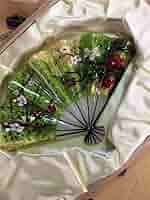 レア 美品 黒木国昭 ガラス扇面飾り レア 美品 黒木国昭 ガラス扇面飾り