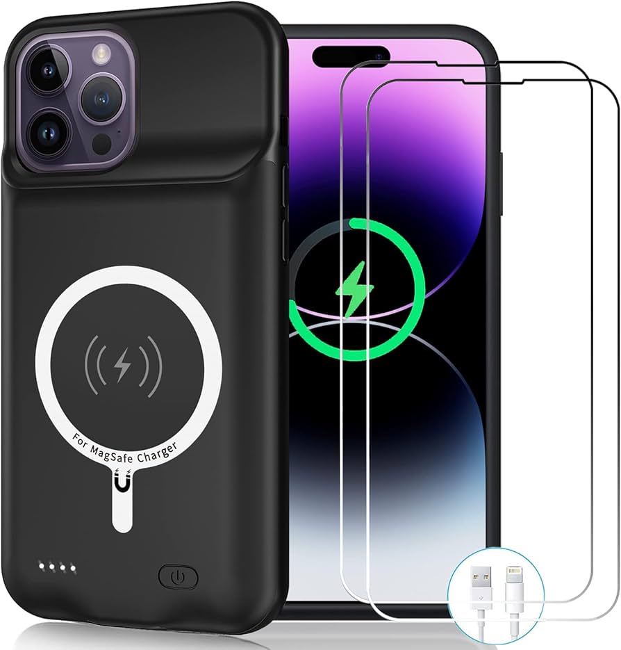 Amazon.com: Wireless Charging Case for iPhone 14 Pro Max, 10800mAh