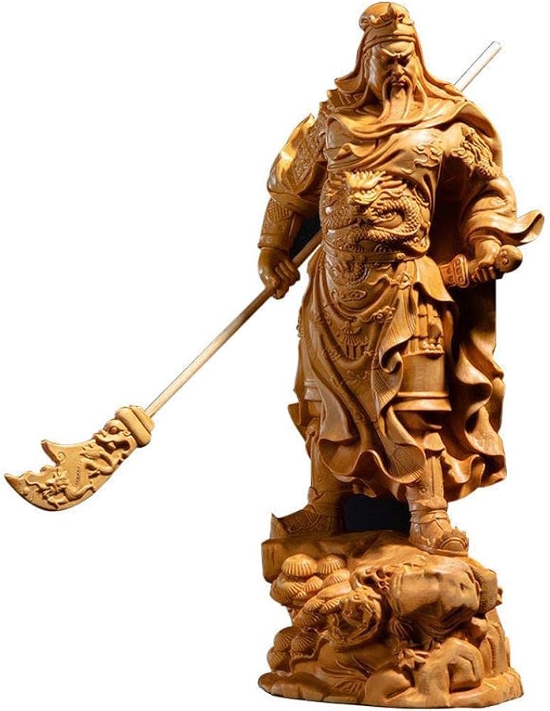 Amazon.co.jp: 大きいサイズ 三国志 関羽像 関帝像 関公像 小叶ツゲ製