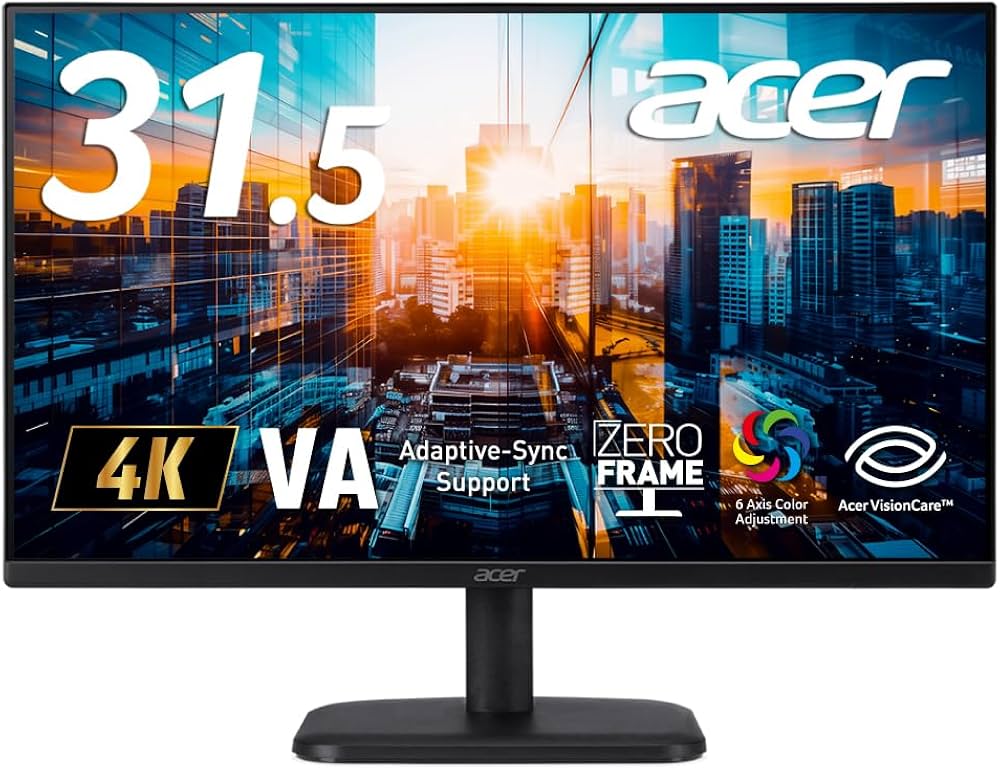 Amazon.co.jp: Acer モニター 31.5インチ 4K UHD 広視野角 VA 非光沢
