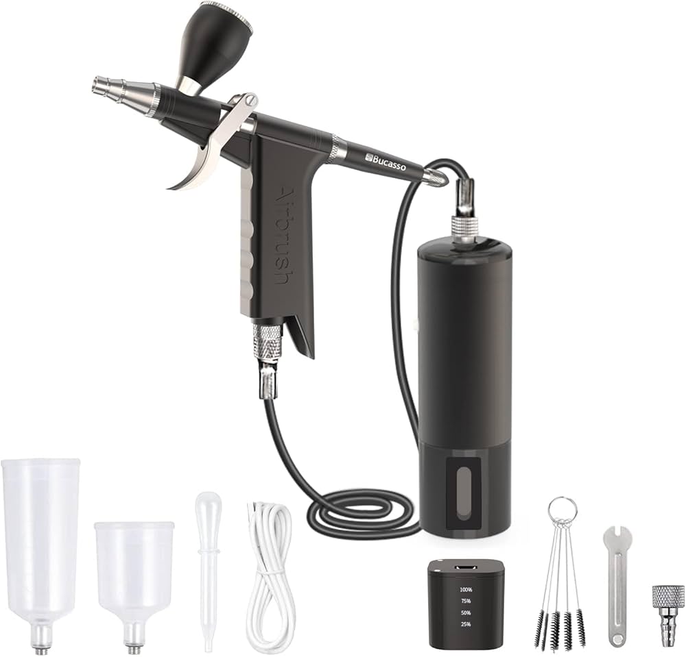 GSIクレオス】エアブラシセット ハンドピースとコンプレッサー他 GSI