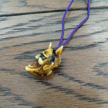 Amazon.co.jp: 根付 Netsuke 般若 面根付 両面能面 彫刻 アンティーク