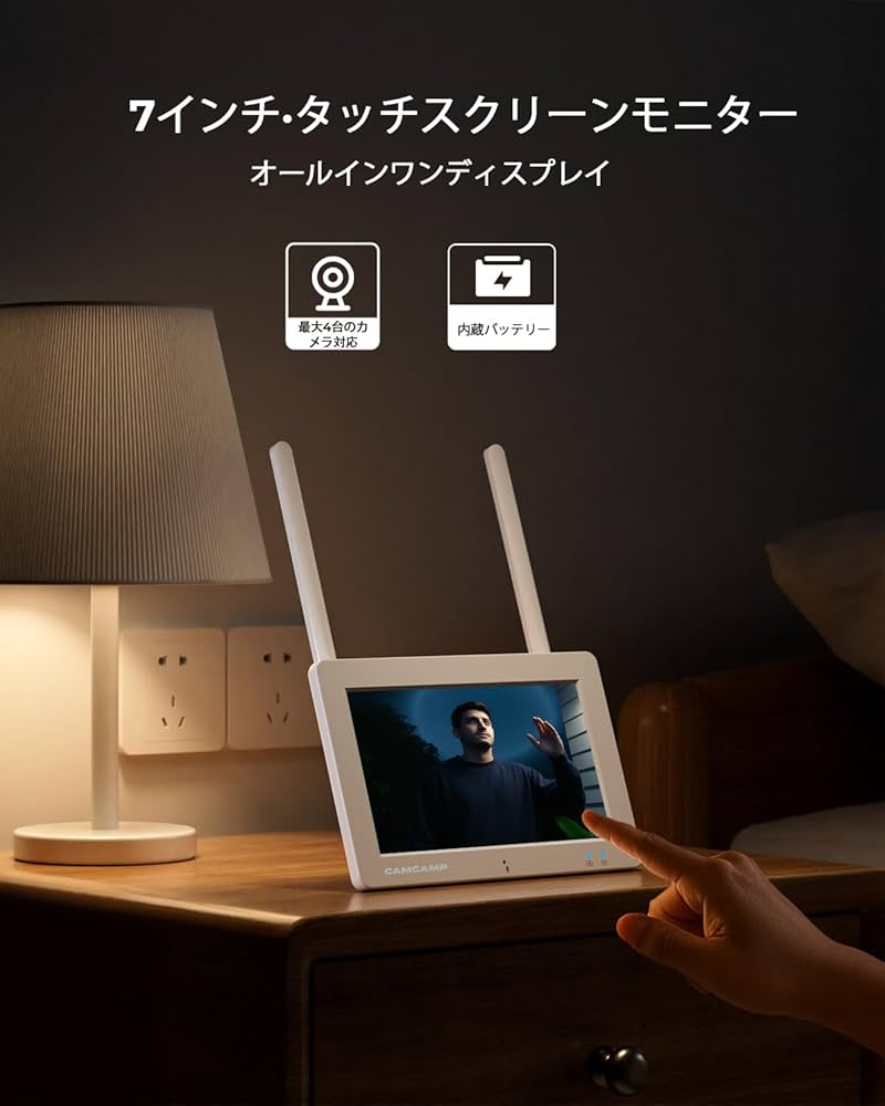 Amazon.co.jp: ワイヤレス防犯カメラ モニター付き 24時間録画 録画