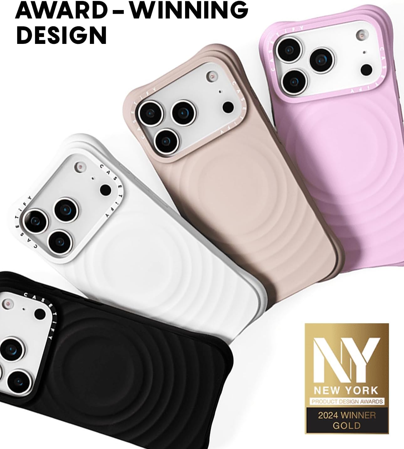 CASETiFY iPhone17 Pro ウェーブシリコンケース ホワイト CASETiFY