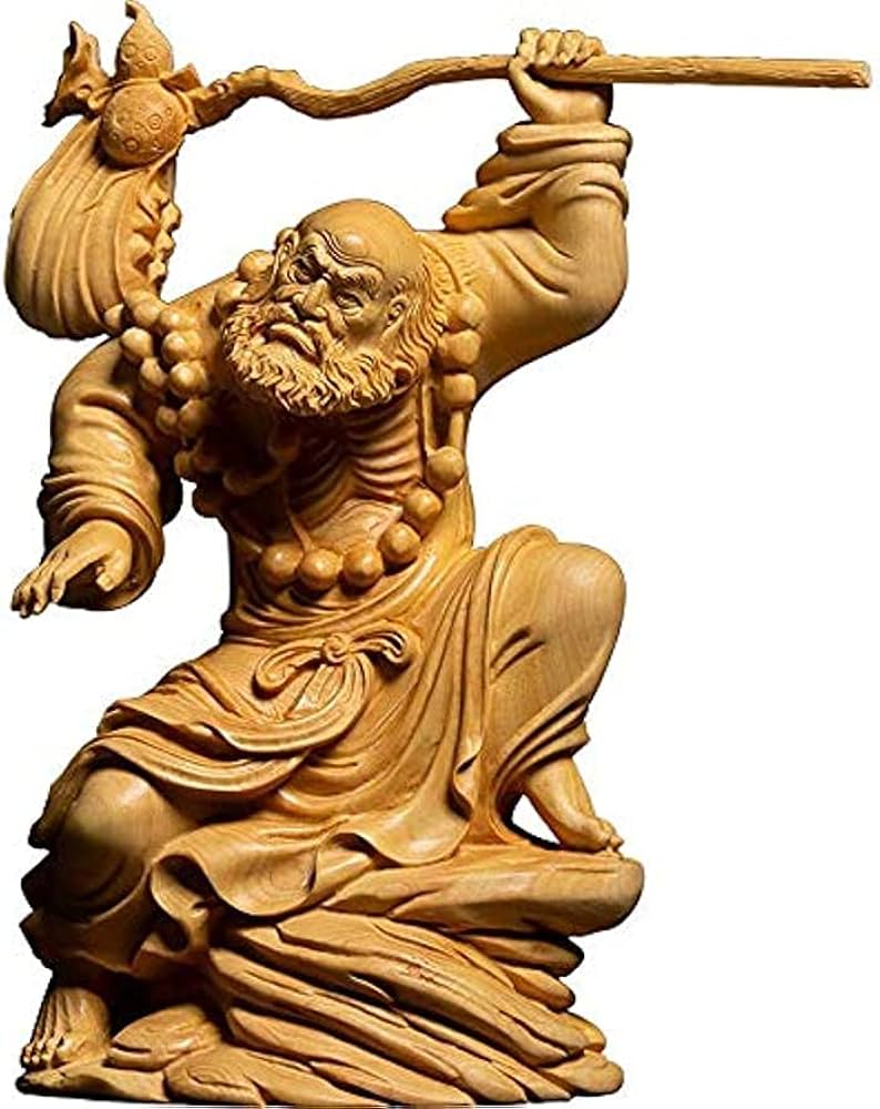 銅製 達磨像 払子を手にした達磨 鋳銅製 達磨像 払子を手