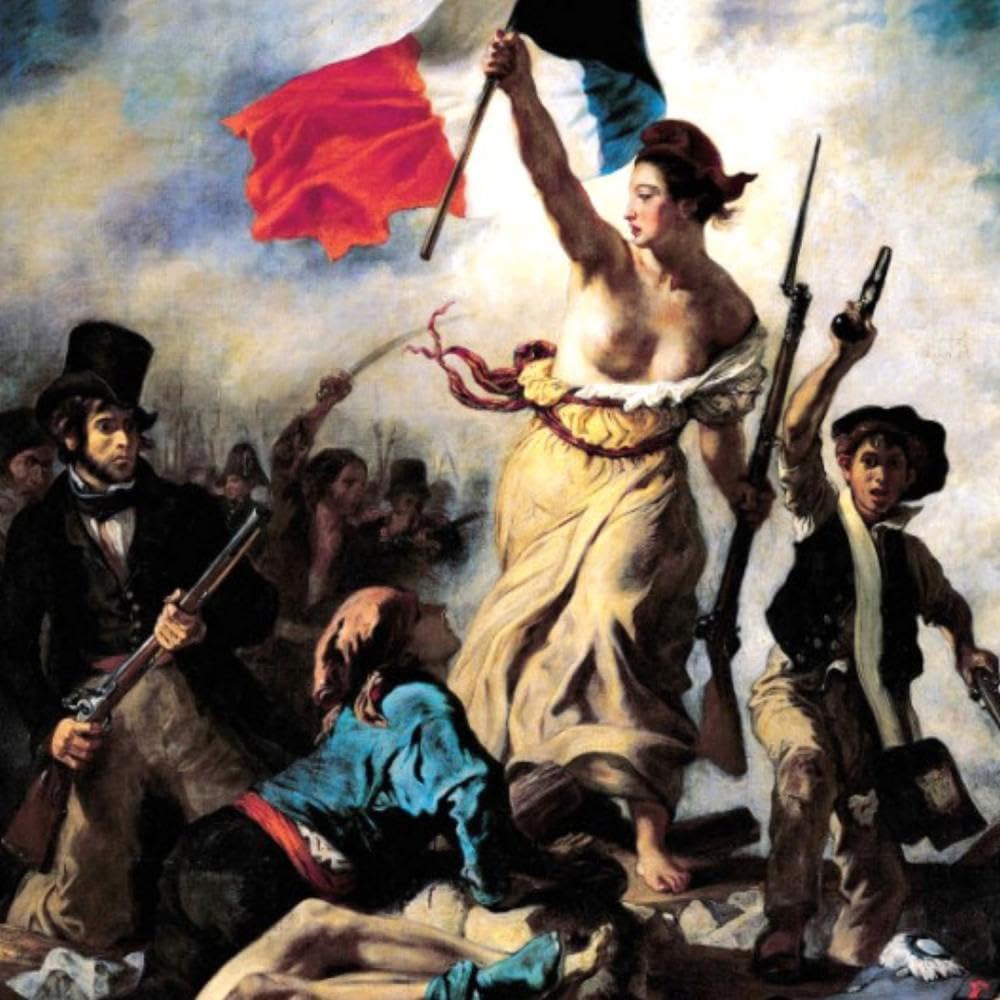 ドラクロワ 「民衆を導く自由の女神」 複製ポスター 額付 メディウム