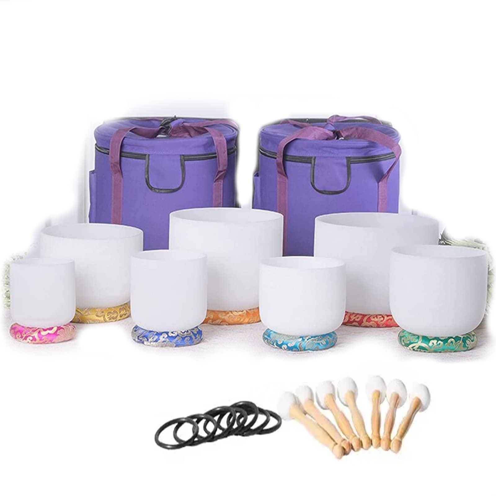 クォーツ クリスタルボウル A＝432Hz 7個セット マレット バッグ付き