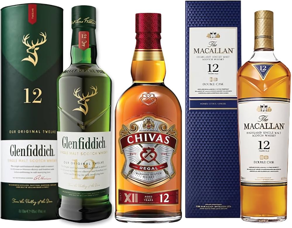 Amazon.co.jp: [正規品] スコッチウイスキー 12年 銘柄 飲み比べ3種