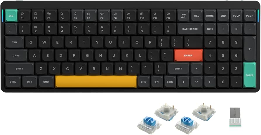 Amazon.com: nuphy Air96 V2 Wireless Mechanical Keyboard,100 Keys