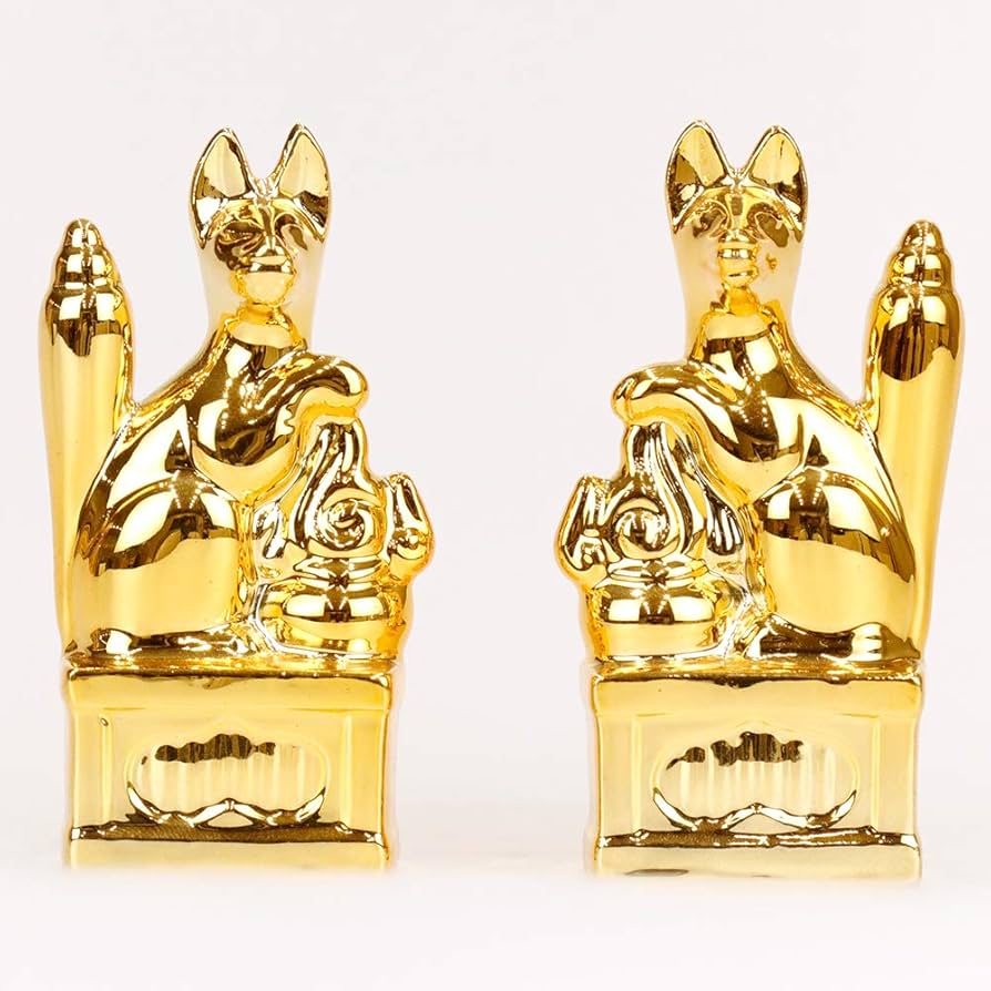 陶器製 色絵金彩 お稲荷さん 狐 3点まとめて M R8593 【公式通販】