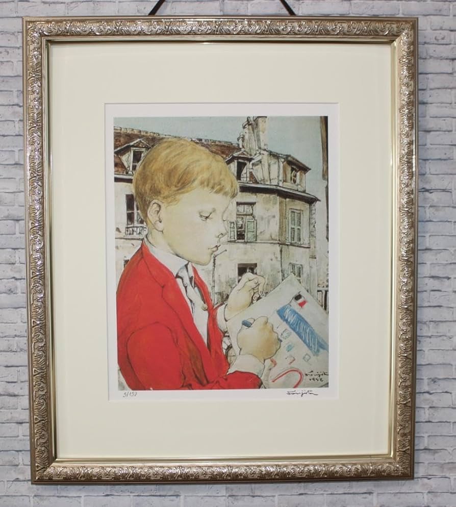 藤田嗣治 エスタンプリトグラフ「カフェ」 100部限定 6/100 藤田嗣治