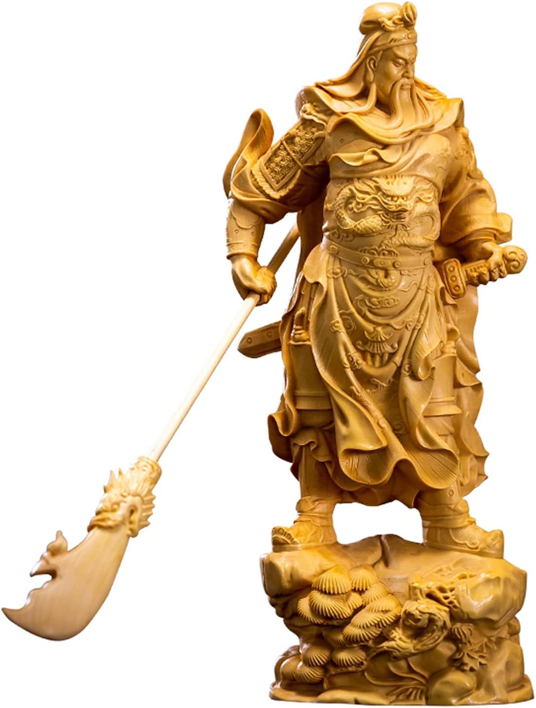 三国志 関羽像 関帝像 関公像 立像 高級天然ツゲ木彫り 置物 中国