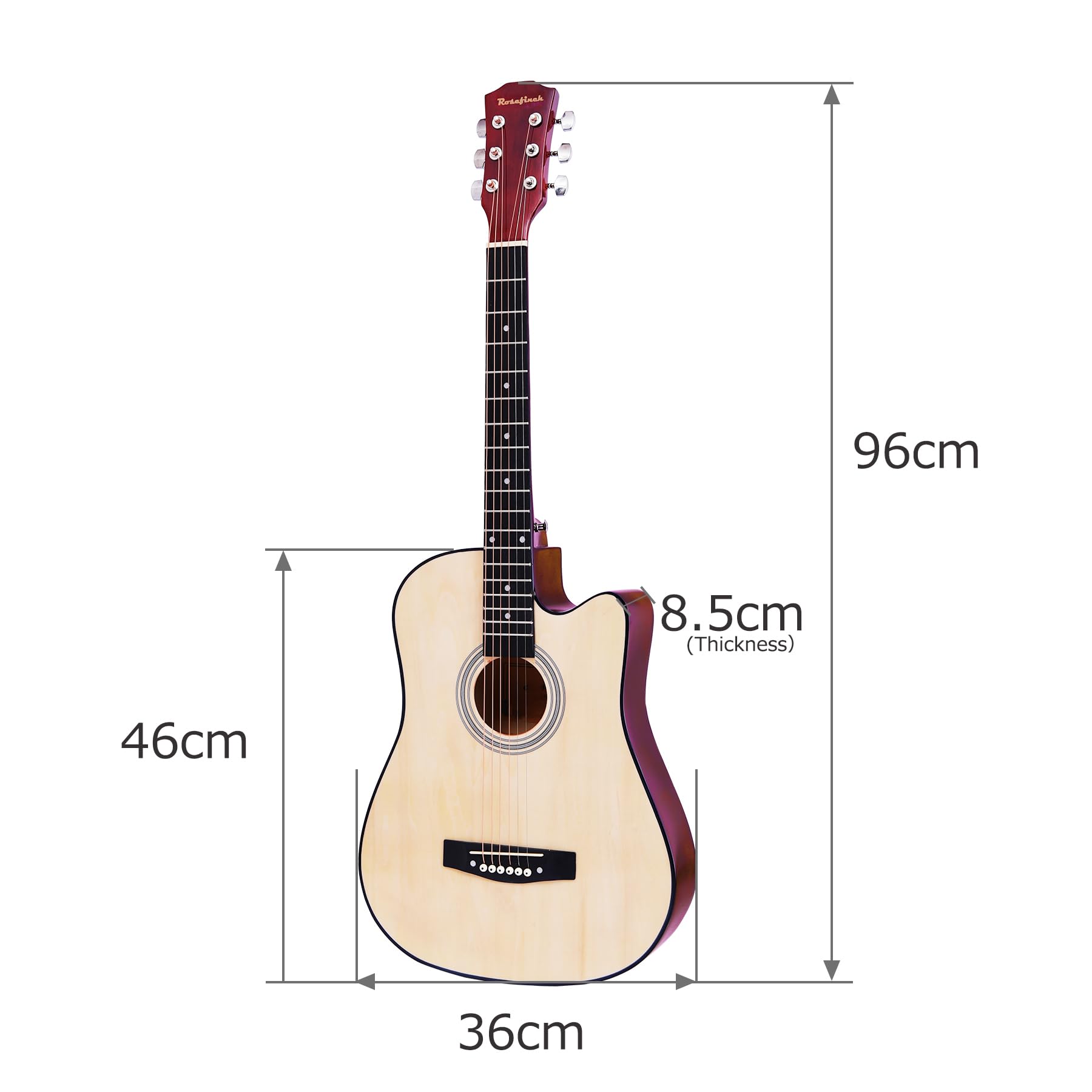 Amazon | Rosefinch 初心者アコースティックギター 大人用 38インチ