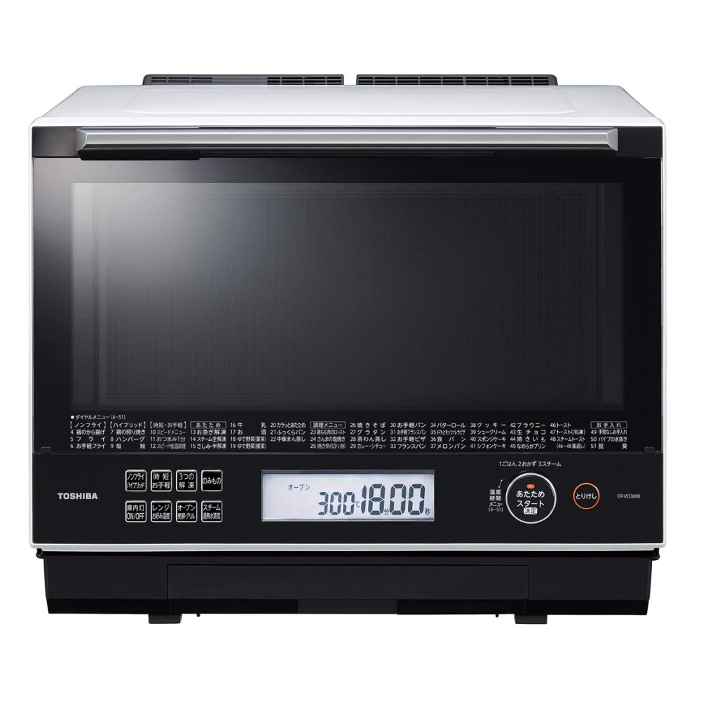 東芝過熱水蒸気石窯オーブンレンジ ER-VD3000(W) Amazon.co.jp: 東芝