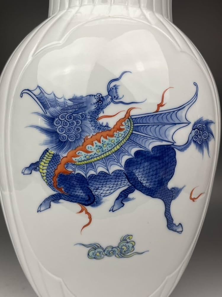 市川公山作 鍋島御庭焼 色鍋島 瓢箪 花瓶 飾壷 40cm Q-