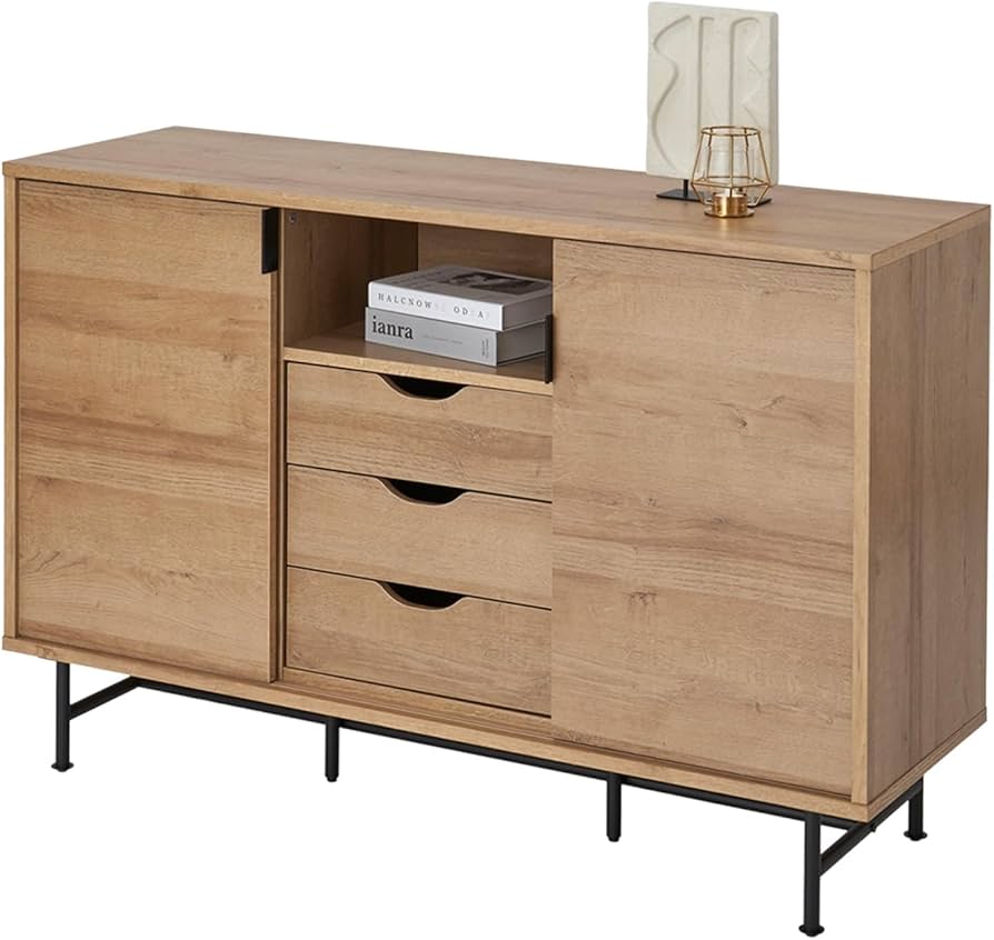 Amazon.co.jp: LOWYA ロウヤ サイドボード キャビネット 収納棚