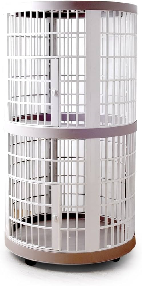 Amazon.co.jp: タンスのゲン 猫ケージ 2段 高さ140cm【錆びない 音が響