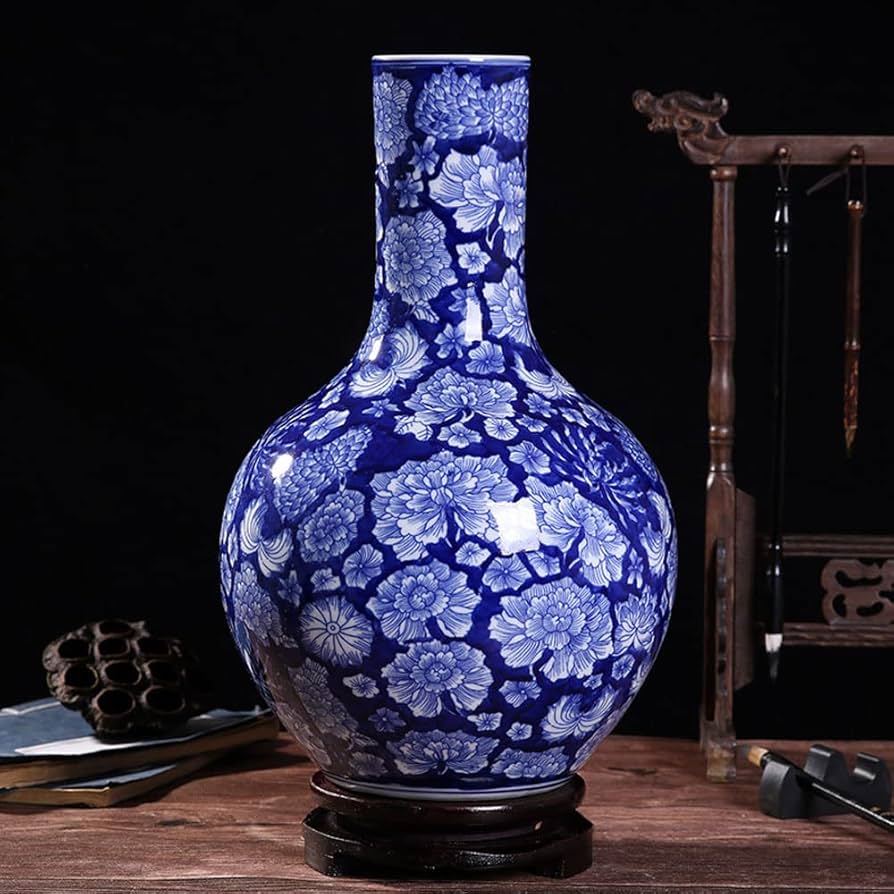 景徳鎮陶磁パステルカラー万寿無疆四方花瓶 陶磁器 装飾品 現代工芸品