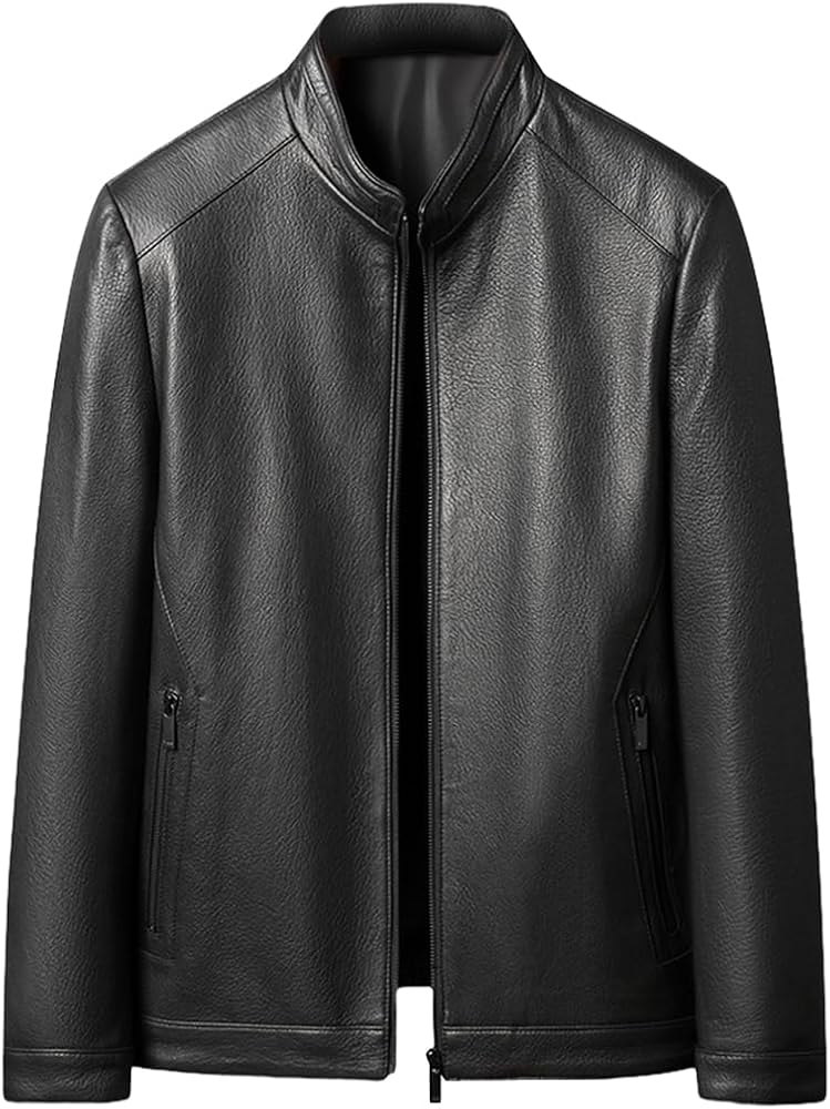 Amazon | [JINLUN] レザージャケット メンズ 本革 ゴートスキン 山羊革