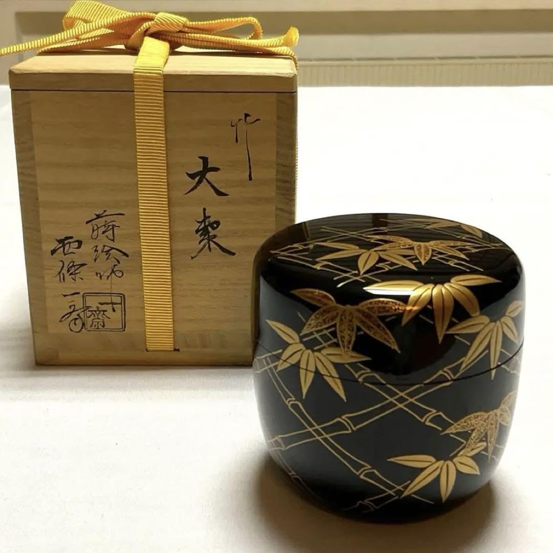 蒔絵 竹立棗 見返時鳥 金彩 漆工芸 共箱 茶道具 伝統工芸 - メルカリ