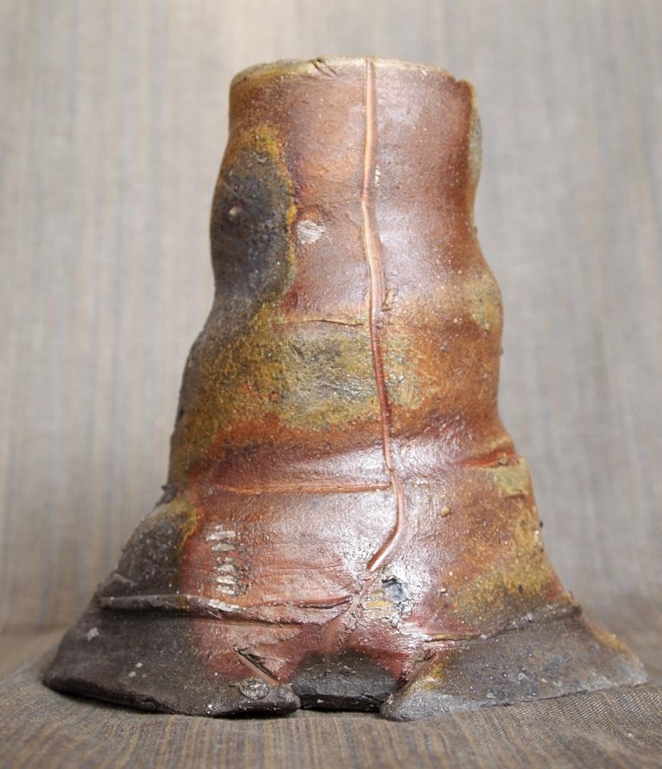 入手困難☆ジェフ・シャピロ【師：伊勢崎淳】焼き締め扁壺☆共箱