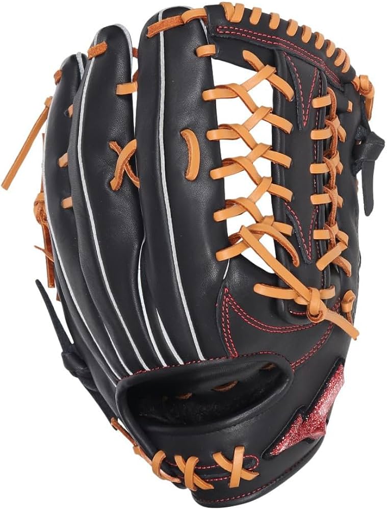 ミズノ 一般 軟式用 ウィルドライブ レッド AXI 外野手 サイズ14 黒