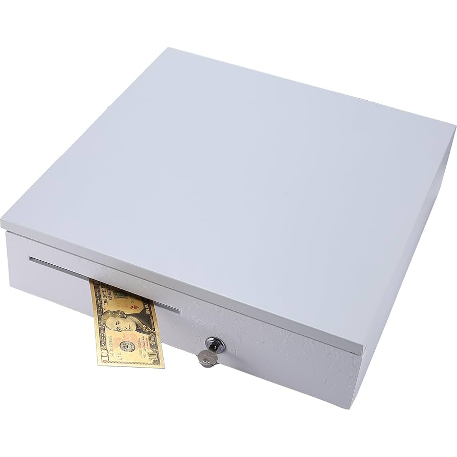 標本箱 鍵付き 白 金属製 Cash Register Drawer