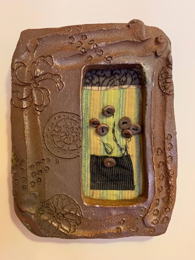 古布7 額 信楽焼 陶製 アート 美術品 【公式通販】