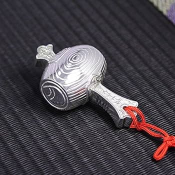 Amazon.co.jp: 置物 銀製 打ち出の小槌・こづち 大 （梅都工房作品