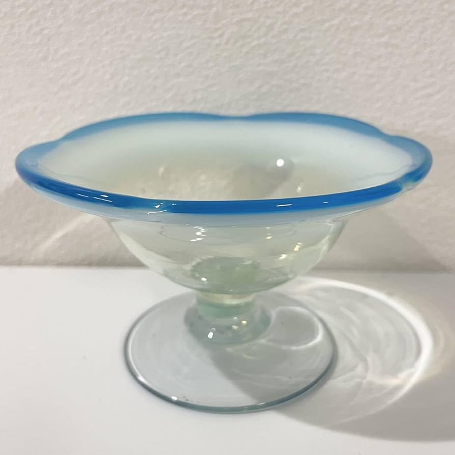 アンティーク 特大 ガラスカップ 氷コップ ブルー アンティーク 特大