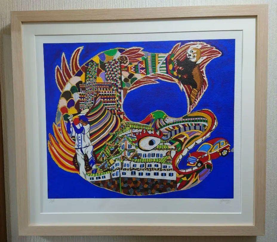 月の船 ジミー大西 絵画作品／手描き/サイン有り 月の船 ジミー大西