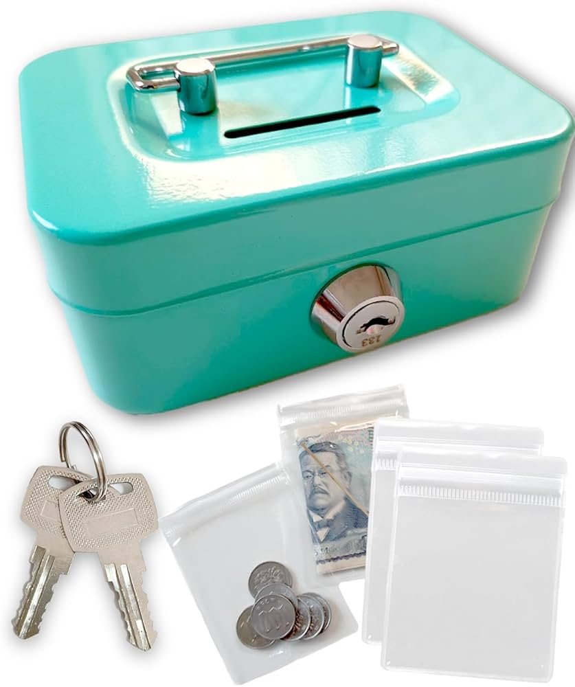 Amazon.co.jp: ONCODE 貯金箱 鍵付き 子供 ミニサイズ 手提げ金庫