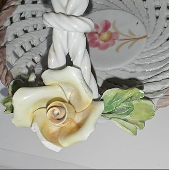 Amazon.co.jp: イタリア製 陶器 バスケット ローズ かご インテリア