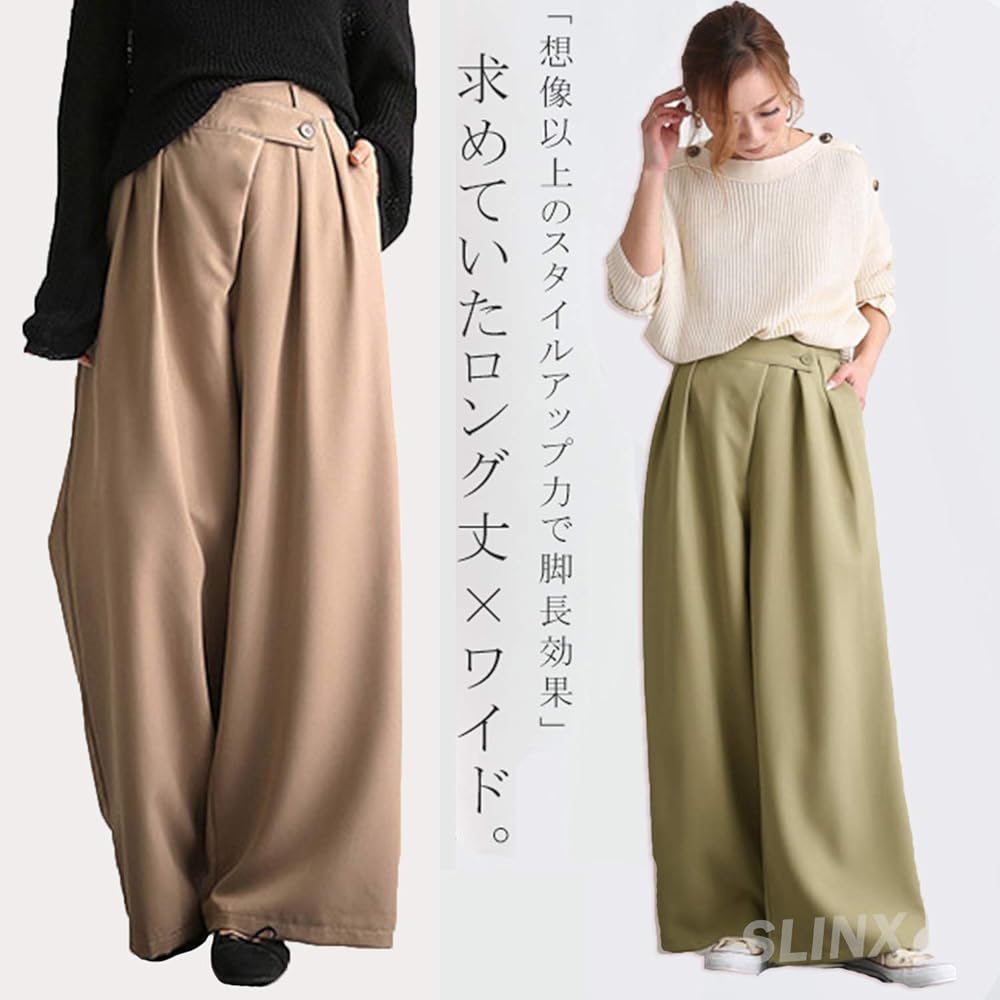 heveヘイブ オリーブグリーン ガウチョパンツ タック入り heveヘイブ