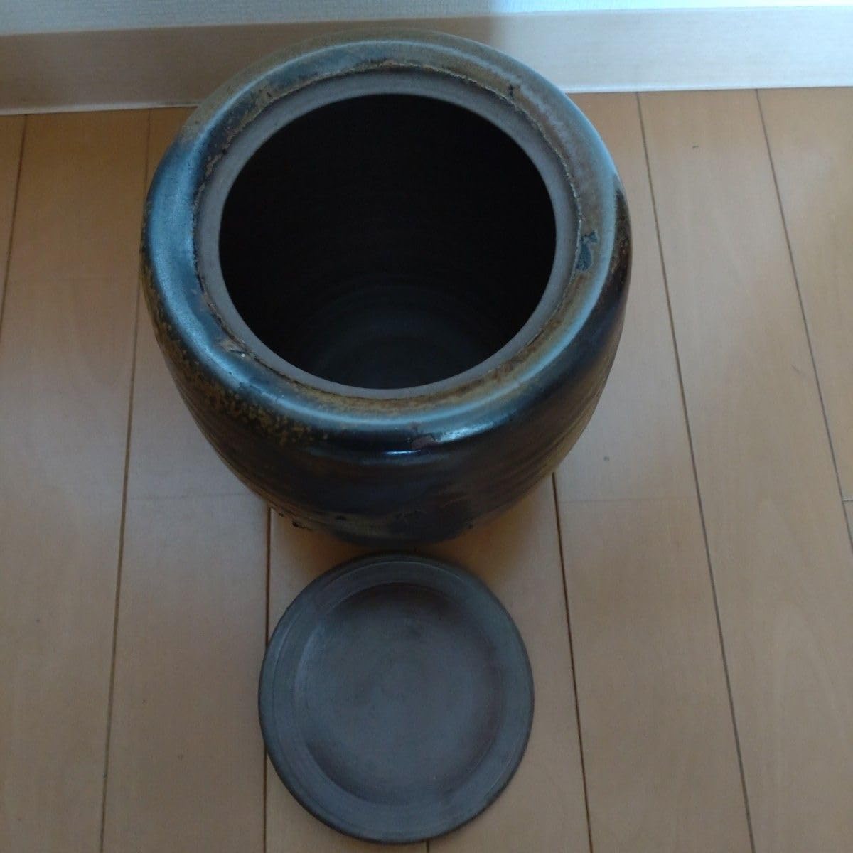 24・備前焼 水指 木戸明彦 山麓窯 共箱入り 陶歴あり 茶道具