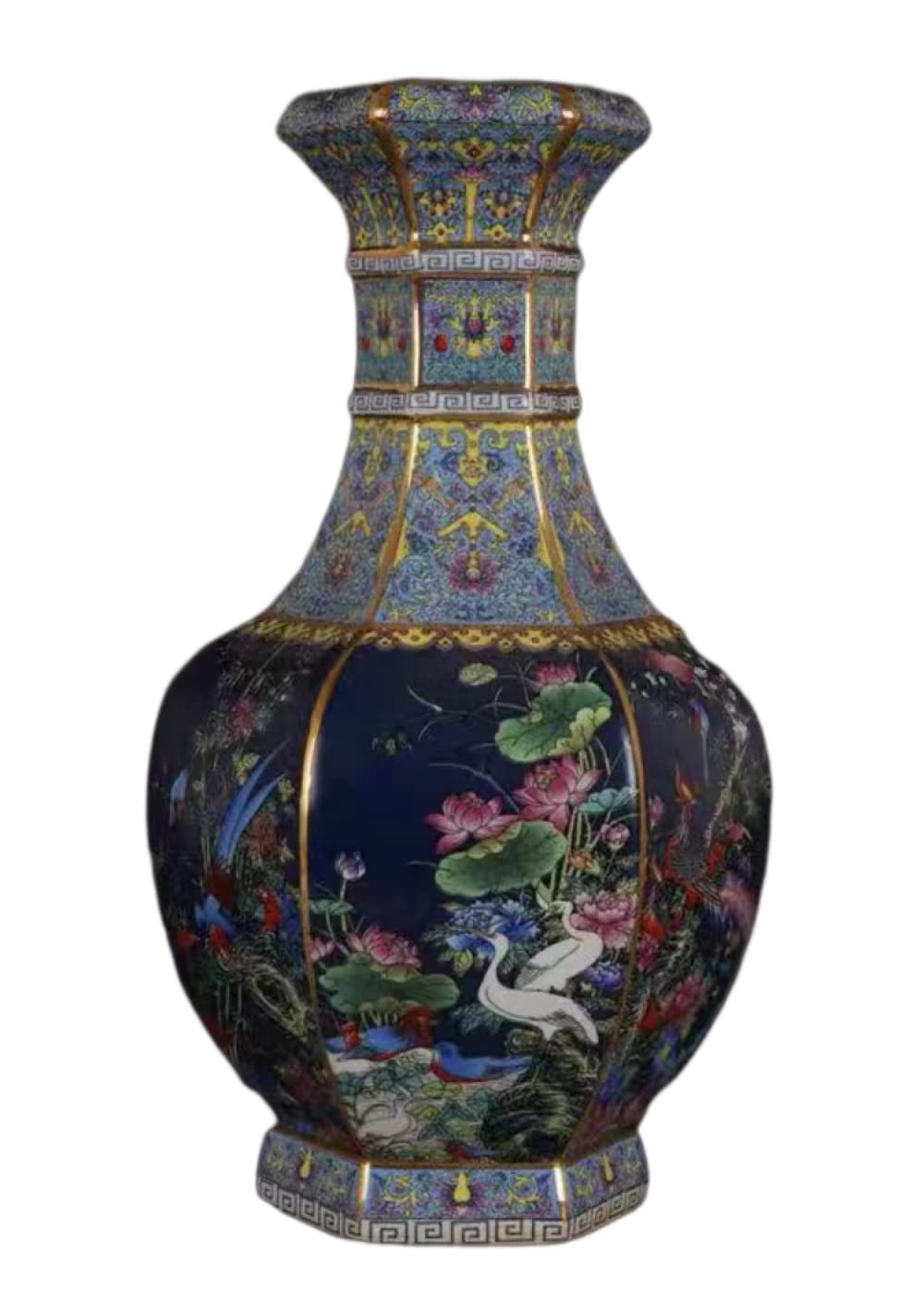 花と鳥の絵柄のモダンなセラミック製花瓶,ヴィンテージスタイル,チャイナ製