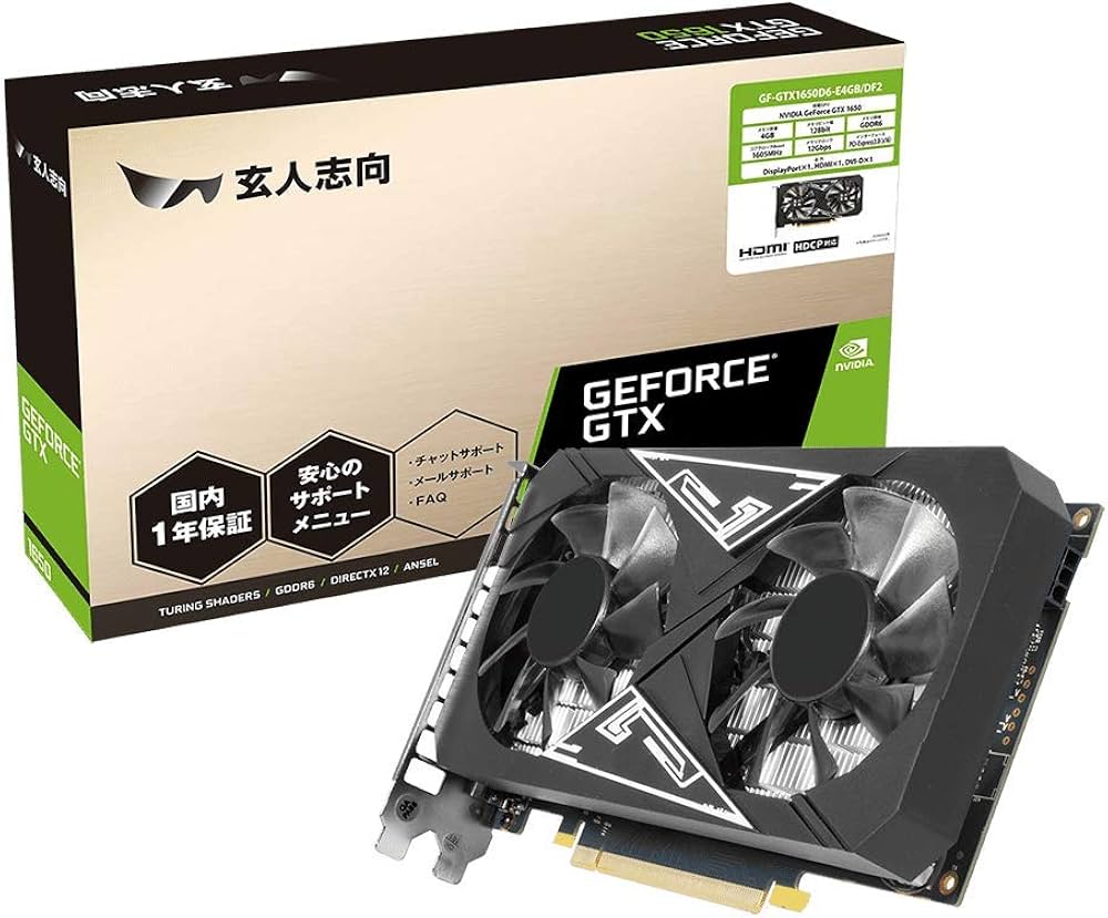 玄人志向 GeForce GTX1650 4GB GDDR5 正常動作品です GF-GTX1650D6
