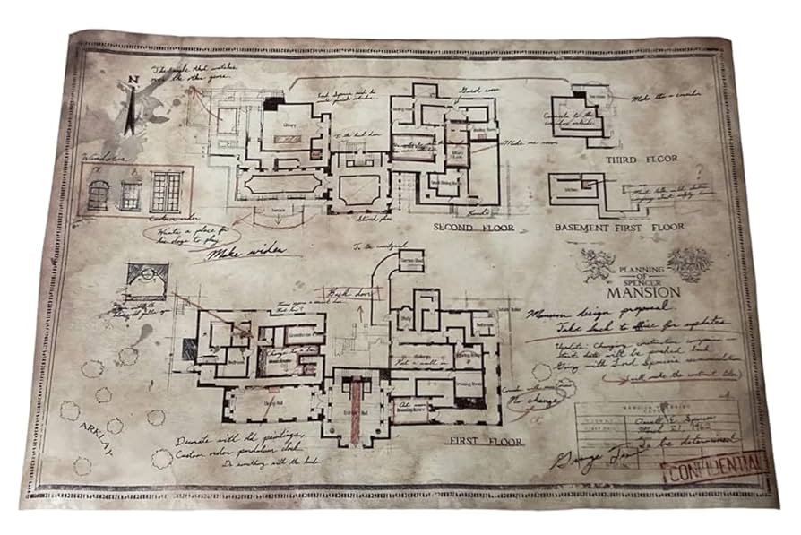 1996年 バイオハザード ポスター 洋館見取り図 ジル編 バイオハザード