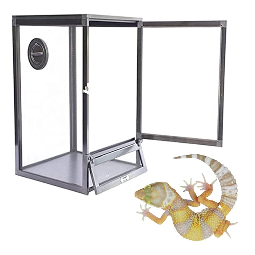 爬虫類ケージ 60×40×40 メッシュ アクリル扉 カメレオン ケージ ペット