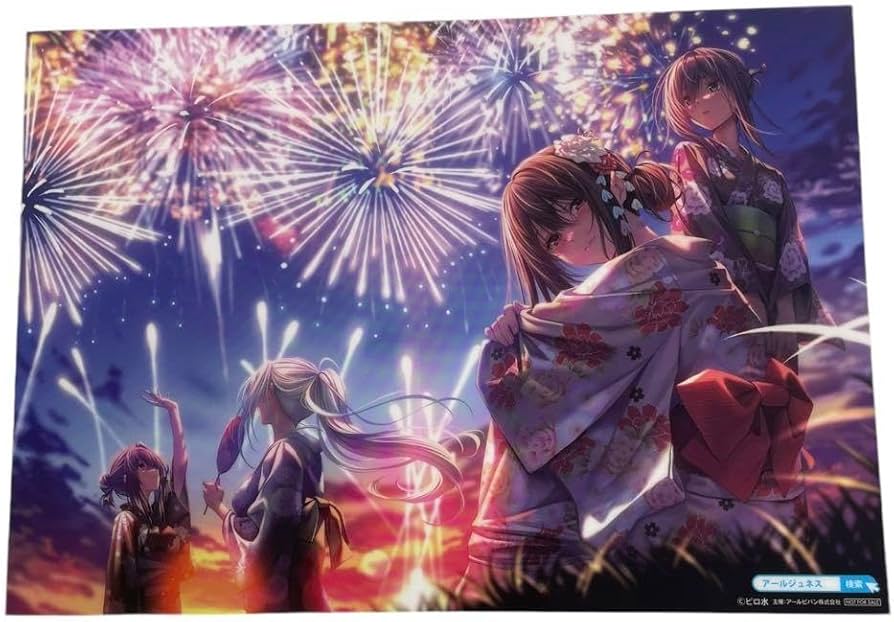 ピロ水版画はにかみ彼女