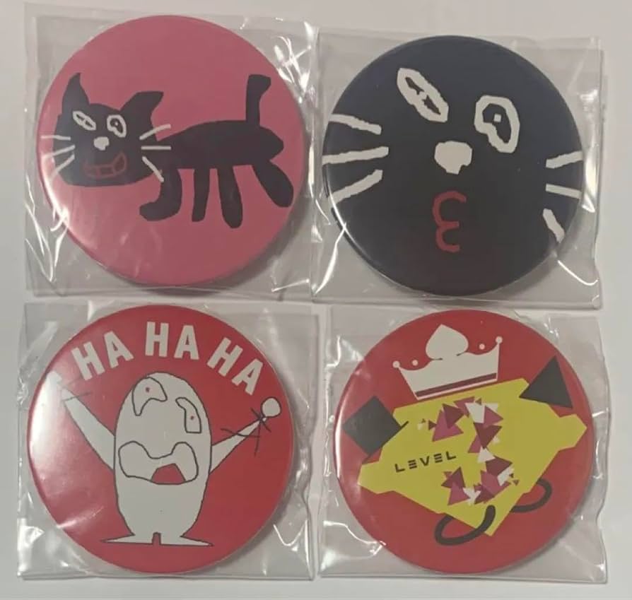 Amazon | level3 缶バッジ キヨ キヨ猫 4点セット | バッジ | おもちゃ