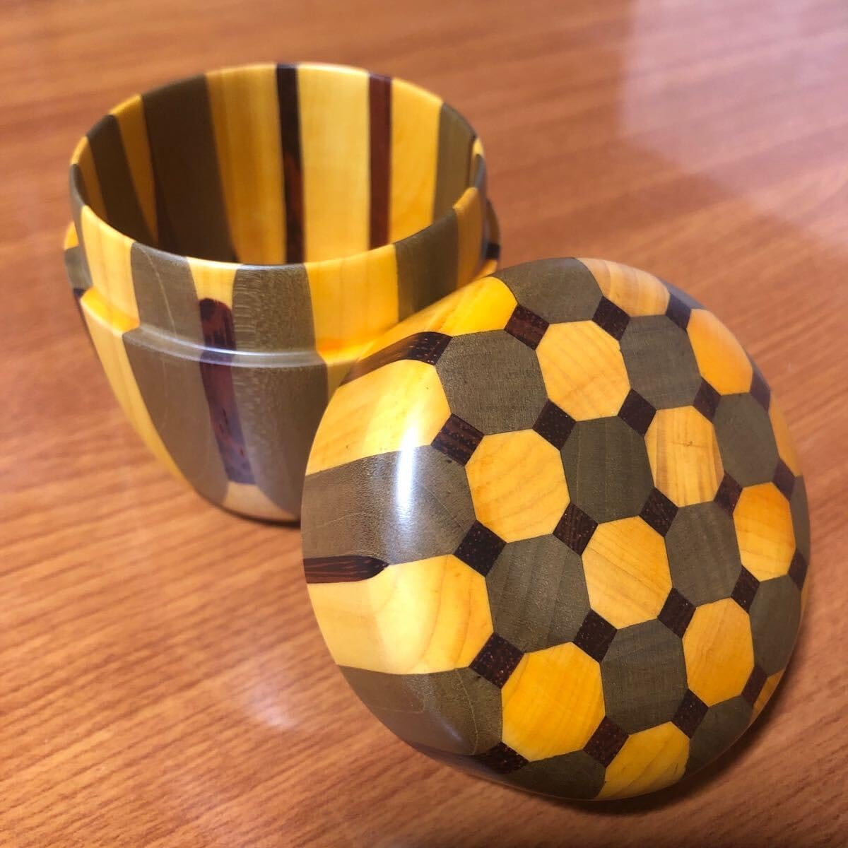 寄木細工 箱根細工 棗 無垢 なつめ 茶入れ 合子 茶道具 茶道 抹茶 茶筒